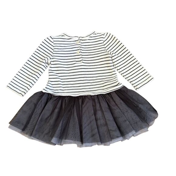 Gap Baby BOO Stripe Tulle Costume Halloween Spooky Dress Size 6-12 Months - Picture 3 of 7